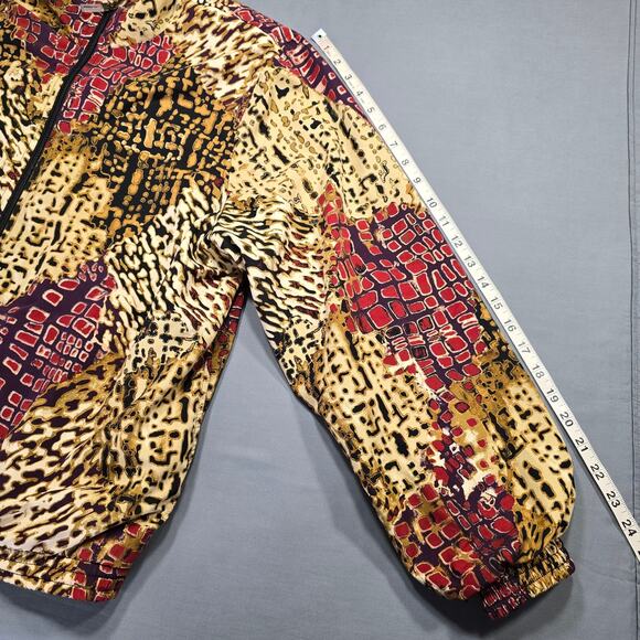 Koret Sport Brown Jacket Y2k Animal Camo Print Long Sleeves Full Zip Women's L - Picture 6 of 9